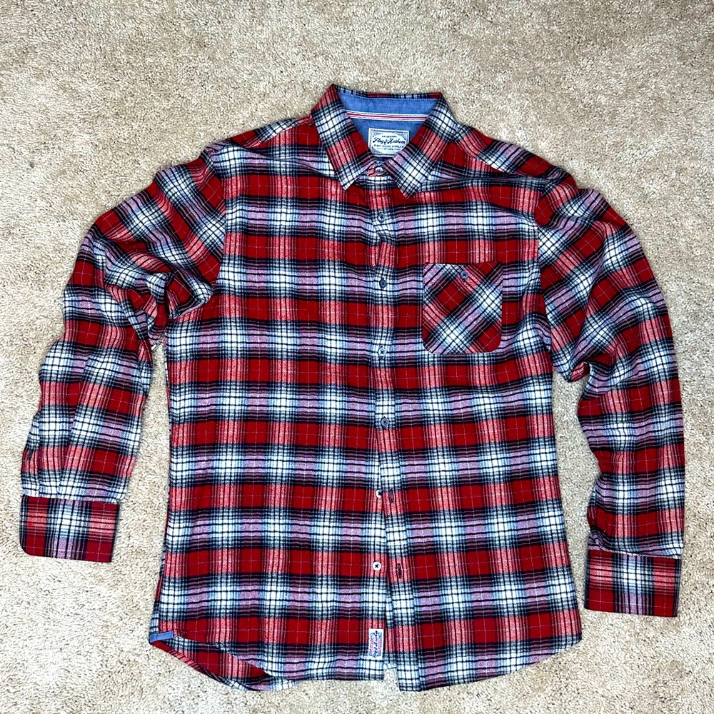 Flag & anthem red/white flannel size large - new without tags.